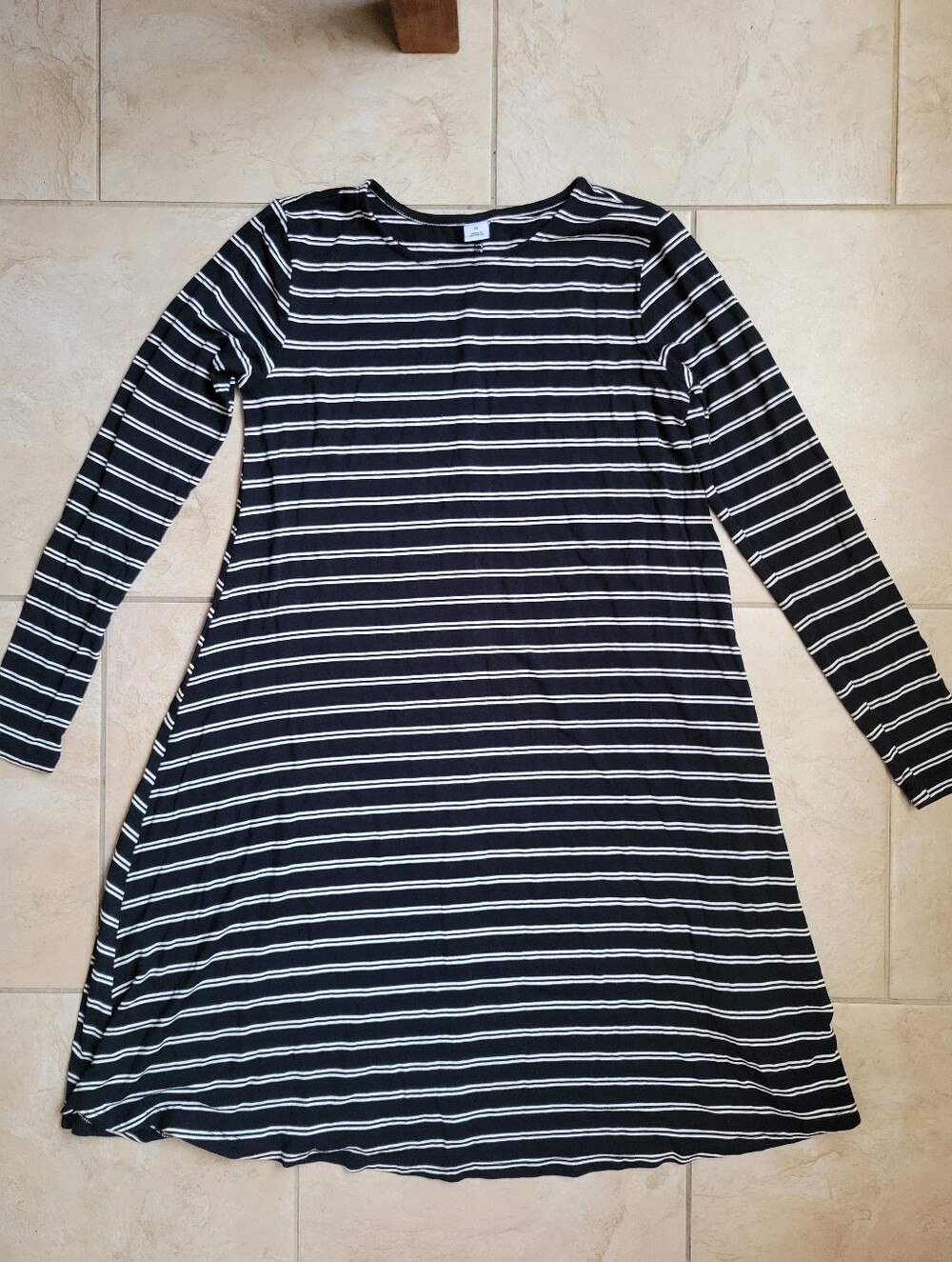 Old Navy Striped Long Sleeve Stretch Jersey Knit Swing Dress-XS